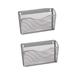 Single Pocket Office Mesh Collection Wall Mount Hanging File Holder Organizer Vertical Wall File Rack for School Home or Office-Silver (2-Pack)
