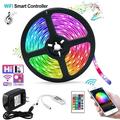 Gostoto 5M 10M 15M RGB Strip Light Kits 44Key or Smart WIFI Remote Control 5050 LED Tape Lights with Power Supply for Room Bedroom TV Party