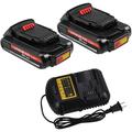 3.0Ah Replacement for Dewalt Battery 20V 2Pack and Charger Compatible with DCB102 DCB104 DCB118 DCB115 DCB205 DCB204