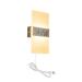 FSLiving Modern Wall Sconce with 5.9ft Plug-in Cord White Acrylic with Mosaic Mirror Sticker Handmade Wall Light For Bedside Store Office 3000K Warm White Customizable - 1 Pack