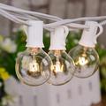 Globe Bulb Patio String Lights - 50FT Outdoor String Lights with 53 Bulbs Weatherproof for Garden/Backyard Party/Wedding - White Cord