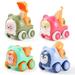 SUPER JOY Push Forward and Wind Up Cars Toys for Baby and Toddlers 4 Pack Kids Early Educational Vehicles - Boys and Girls Birthday Party Favors Gift