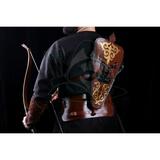 Javanese Quiver Archery Back Quiver Traditional Leather Horseback Archery Hip Quiver Belt Quiver with Traditional Motif Christmas Gift