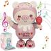 marioyuzhang Pig Dancing Musical Toy Cute Crawling Walking Musical Pig Toy with LED Lights Singing Kids Pig Interactive Toy for Toddler Boys Girls Preschool Gifts