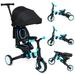 7 in 1 Baby Tricycle Foldable Kids Tricycle with Adjustable Removable Canopy Push Handle Pedal and Guardrail Balance Bike Multifunction Design Witness Your Child s Growth