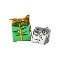 2 Pieces Dollhouse Christmas Tree Boxes Christmas Tree Ornaments 1:12 Miniature Foil Ornaments for Xmas Dollhouse Argent Green