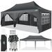 COBIZI 10x20 Pop up Canopy Gazebo Outdoor Canopy Tent with 6 Removable Sidewalls Easy up Sun Shade UV Blocking Waterproof Outdoor Tent for Backyard Parties Wedding Birthday BBQ Gray