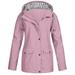 snowsong Jackets for Women Rain Jacket Women Plus Outdoor Hooded Raincoat Solid Size Rain Jacket Windproof Women Women s Coat Winter Jackets for Women Coats for Women Watermelon red S