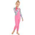 X-MANTA Girls Wetsuit - Long Sleeve Diving Swimsuit with Back Zipper - Quick Dry Surf Suit for Water Activities