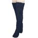 Penkiiy Over Knee High Fuzzy Socks Plush Slipper Stockings Furry Long Leg Warmers Winter Home Sleeping Socks Leg Warmers for Women Navy