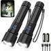 Rechargeable Super Bright LED Flashlights - IPX6 Waterproof Tactical Flashlight 2 Pack