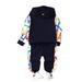 OLLUISNEO Toddler Baby Boys Clothes Long Sleeve with Letter Print Patchwork Pullover Hoodie Top + Long Pants Set Baby Boys Fall Winter Outfit Set 3-4 Years