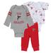 Newborn & Infant WEAR by Erin Andrews Gray/Red/White Atlanta Falcons Three-Piece Turn Me Around Bodysuits Pant Set