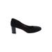 Donald J Pliner Heels: Slip-on Chunky Heel Minimalist Black Solid Shoes - Women's Size 8 - Round Toe