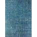 Ahgly Company Indoor Rectangle Mid-Century Modern Blue Ivy Blue Persian Area Rugs 7 x 10