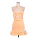 ASOS Casual Dress - Mini Plunge Sleeveless: Orange Solid Dresses - Women's Size 6