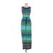 Sandra Darren Casual Dress Scoop Neck Sleeveless: Green Dresses - Women's Size 12