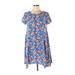 Lulus Casual Dress - Shift: Blue Print Dresses - Women's Size Large