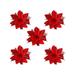 Christmas Decorative Flowers Gold And Silver Red Three Layer Artificial Flowers Christmas Tree Hangings Shooting Props Decoration Three Layer Christmas Ornaments Flowers (5PC)