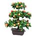 Artificial Fruit Tree Bonsai 13inch Tall Pot Plants Ornament PP Material Sturdy Table Centerpiece for Bedroom Multipurpose