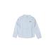 Lands' End Long Sleeve Button Down Shirt: Blue Solid Tops - Kids Girl's Size 6