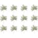 Pack Of 12 Champagne Glittered Artificial Cedar Picks - Sparkling Accents For Weddings Parties Holidays And Special Occasions (8-1/2 H)