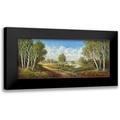 Buchner H. 18x10 Black Modern Framed Museum Art Print Titled - BIRCH LANE AT HORNI RYBNIKY