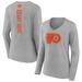 Women's Fanatics Branded Heather Gray Philadelphia Flyers Personalized Name & Number Long Sleeve V-Neck T-Shirt