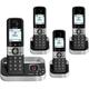 ALCATEL F890 Cordless Phone - Quad Handsets, Black & Silver