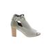 Sole Senseability Heels: Gray Shoes - Women's Size 9 - Peep Toe