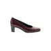 Arche Heels: Pumps Chunky Heel Minimalist Burgundy Print Shoes - Women's Size 9 - Round Toe