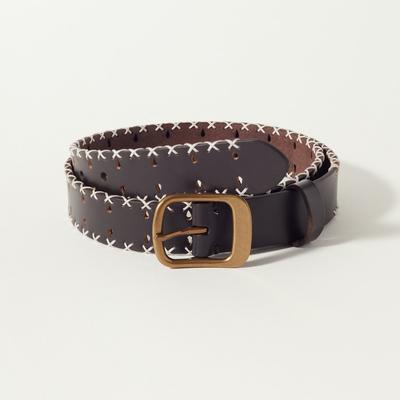 Lucky Brand Side Stitched Leather Belt - Women's A...