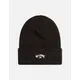 Men's Billabong Mens Arch Fine Knit Cuffed Beanie Hat - Black - Size: ONE size