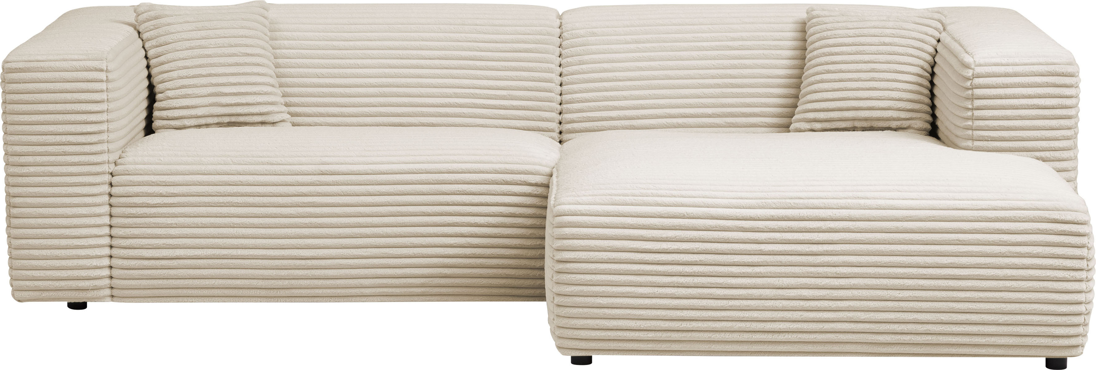 Polsterecke HOME AFFAIRE "BAKELS, Ecksofa-Set mit Hocker, L-Form mit Schlaffunktion", beige (hellbeige), B:267cm H:66cm T:163cm, Sofas, Ecksofa-Set (incl. Hocker) im trendigen Megacord