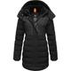 Winterjacke RAGWEAR "Ashanta Block" Gr. 4XL (48), schwarz Damen Jacken Lange stylischer, gesteppter Winterparka mit gefütterter Kapuze