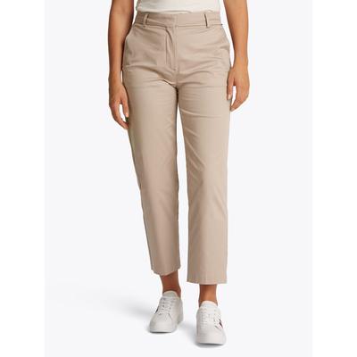 Chinohose TOMMY HILFIGER, Damen, Gr. 44, N-Gr, beige, Web, Obermaterial: 65% Baumwolle, 33% Lyocell, 2% Elasthan, unifarben, casual, slim fit 7/8-Länge, Hosen, mit Bügelfalten Image