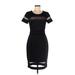 Belle + Sky Casual Dress - Sheath Scoop Neck Short sleeves: Black Solid Dresses - Women's Size Medium