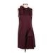 Christopher Kane Cocktail Dress - Shift Crew Neck Sleeveless: Burgundy Print Dresses - Women's Size 4