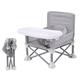 Baby Folding Dining Chair, Portable Travel Booster Seat Aluminum Alloy Children Dining Chair Great for Indoor/Outdoor Camping Beach Lawn |Toddlers Kids Boys Girls,Gray