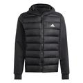 adidas Men's Essentials Hybrid Hooded Down Jacket,Black