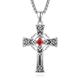 January Birthstone Cross Necklace Sterling Silver Celtic Cross Necklace for Men Garnet Cross Pendant Necklace Irish Jewellery January Birthstone Gifts for Men