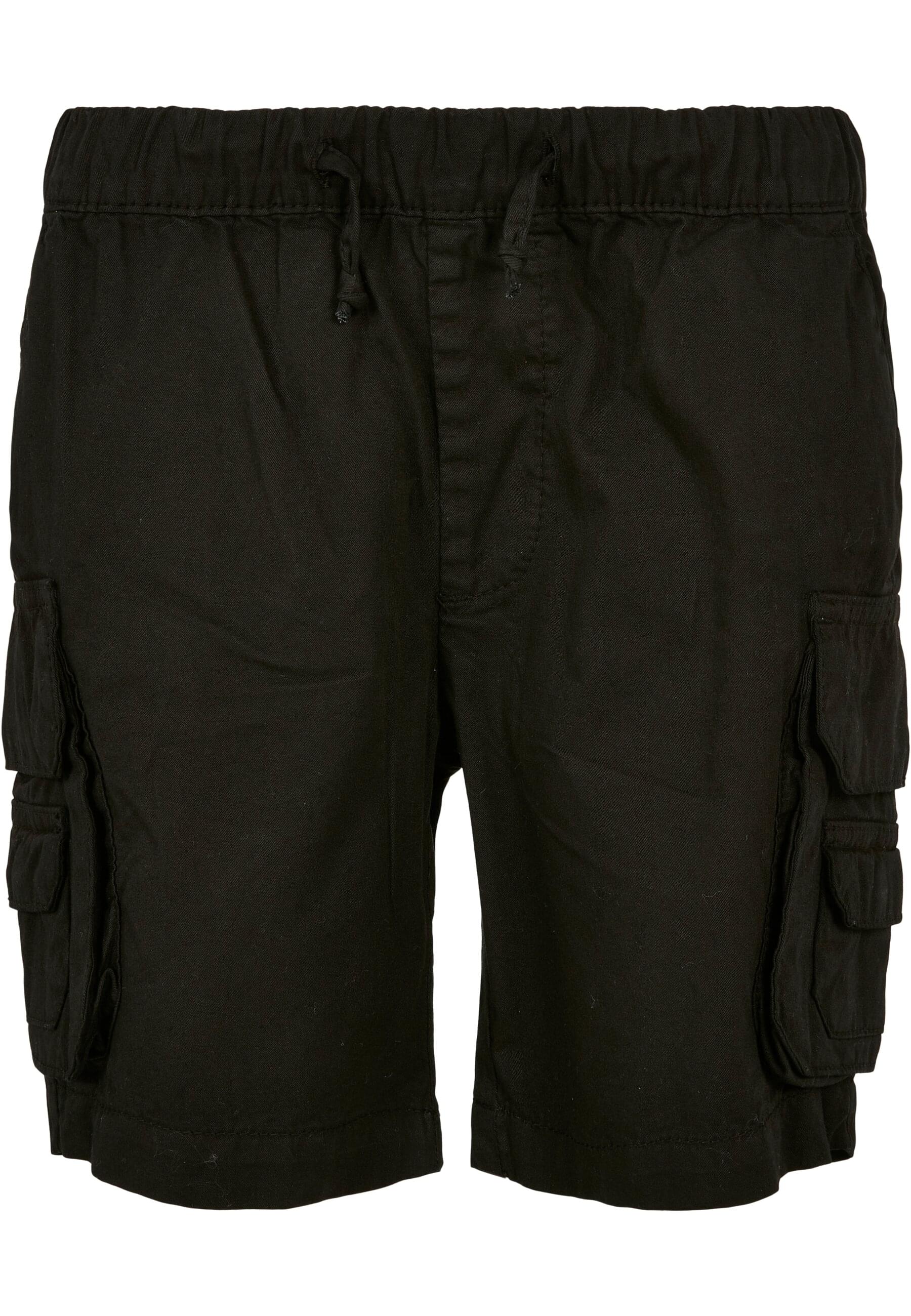 Cargohose URBAN CLASSICS "Urban Classics Herren Boys Double Pocket Cargo Shorts", Jungen, Gr. 134/140, Normalgrößen, schwarz, 100% Baumwolle, unifarben, loose fit, Hosen Image