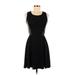 Bar III Casual Dress - A-Line Scoop Neck Sleeveless: Black Print Dresses - Women's Size Medium