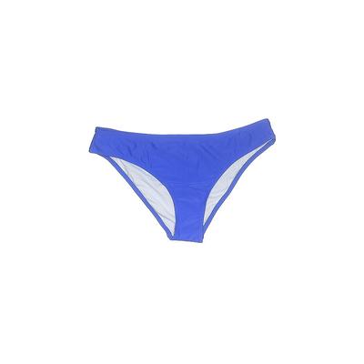 Cupshe Swimsuit Bottoms: Blue Solid Swimwear - Women's Size Large