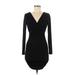 Windsor Casual Dress - Mini V Neck Long sleeves: Black Solid Dresses - Women's Size Medium