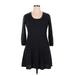 Calvin Klein Casual Dress - A-Line Scoop Neck 3/4 sleeves: Black Solid Dresses - Women's Size X-Large