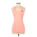 FILA Active Tank Top: Pink Solid Activewear - Women's Size Medium