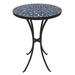 Winston Porter Outdoor Mosaic Side Table, Round Concrete Tile Top, Patio End Coffee Table | 21 H x 14 W x 14 D in | Wayfair
