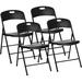 Oline Plastic/Resin Stackable Folding Chair Folding Chair Set Plastic/Resin in Black | 31 H x 18.5 W x 20 D in | Wayfair OLN-FC-BLK-4PK