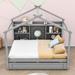Isabelle & Max™ Ailt Full/Double Daybed w/ Trundle Wood in Gray | 70 H x 65 W x 79 D in | Wayfair 22E2C83725034508B1A4984C0F9B35E1